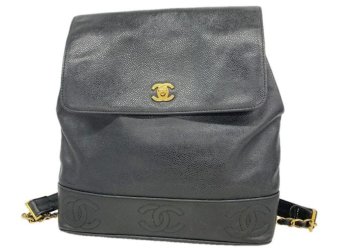 Chanel Triple Coco Caviar Skin Backpack