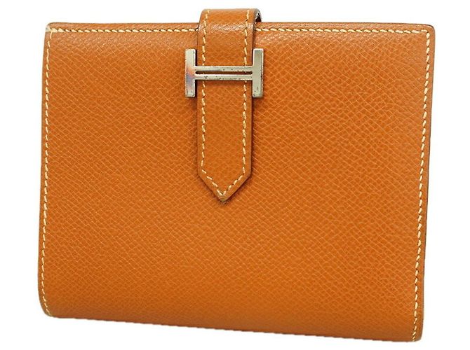 Béarn Hermès Hermes Bearn Compact Wallet in Gold Epsom Leather
