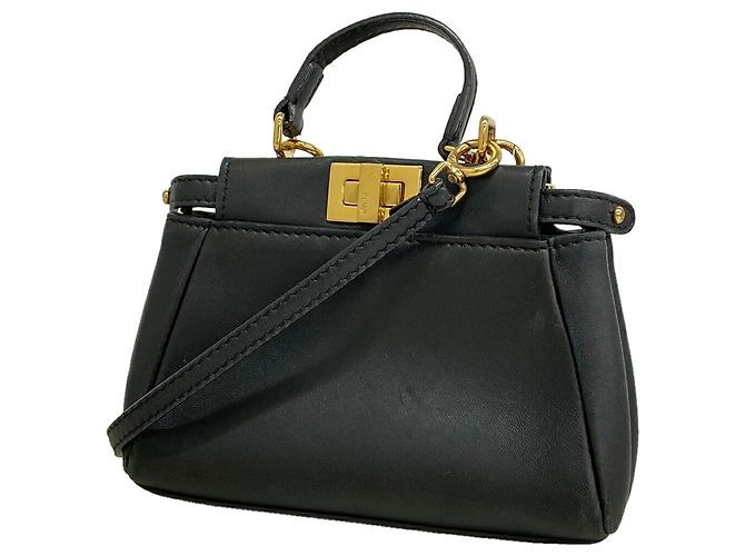 mala de couro Fendi Micro Peekaboo