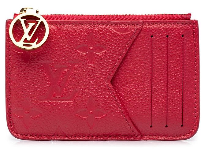 Louis Vuitton Red Monogram Empreinte Romy Card Holder