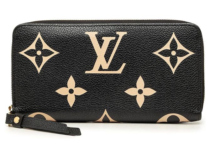 Louis Vuitton Black Bicolor Monogram Empreinte Giant Zippy Wallet