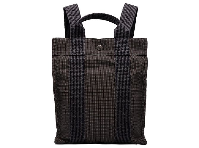 Hermès Gray Canvas Herline Backpack PM