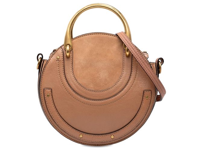 Bolsa Pixie Chloé Pequena em Pele de Bezerro e Camurça Bege