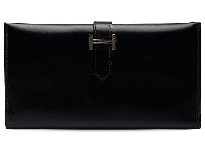 Béarn Hermès Black Box Calf Bearn Wallet