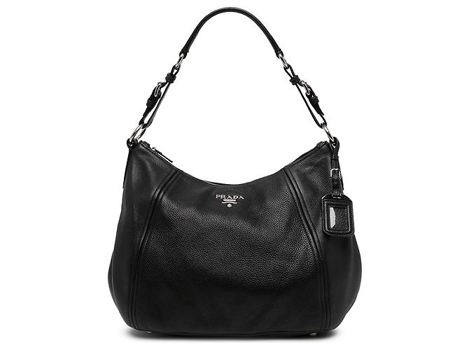 Borsa a tracolla Prada in Vitello Phenix nero