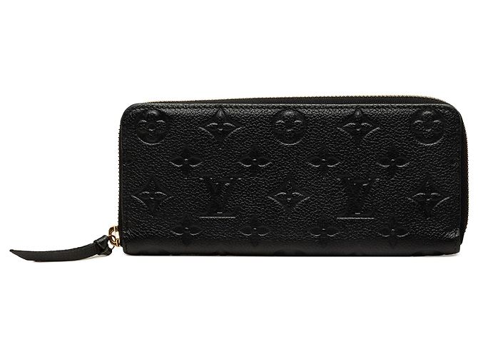 Louis Vuitton Black Monogram Empreinte Clemence Geldbörse