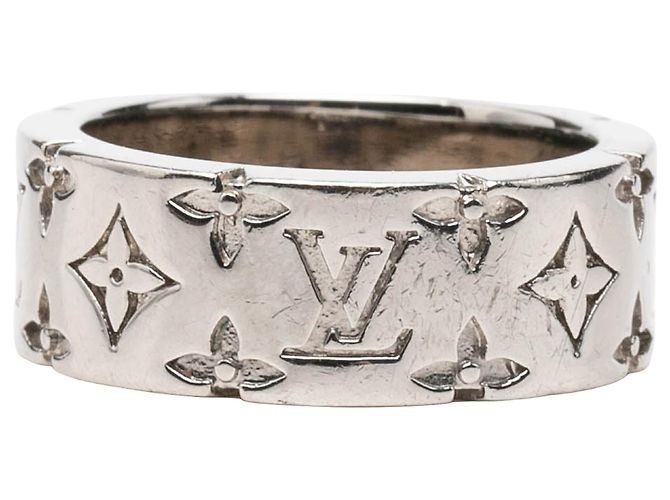 Anello Louis Vuitton Silver Brass LV Mosaic Ring M