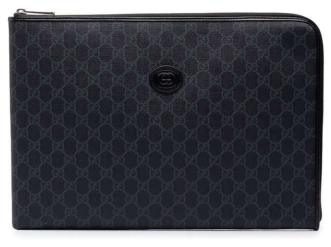 Gucci Clutch Black GG Supreme Interlocking G