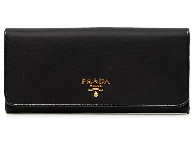 Prada Black Tessuto Long Wallet