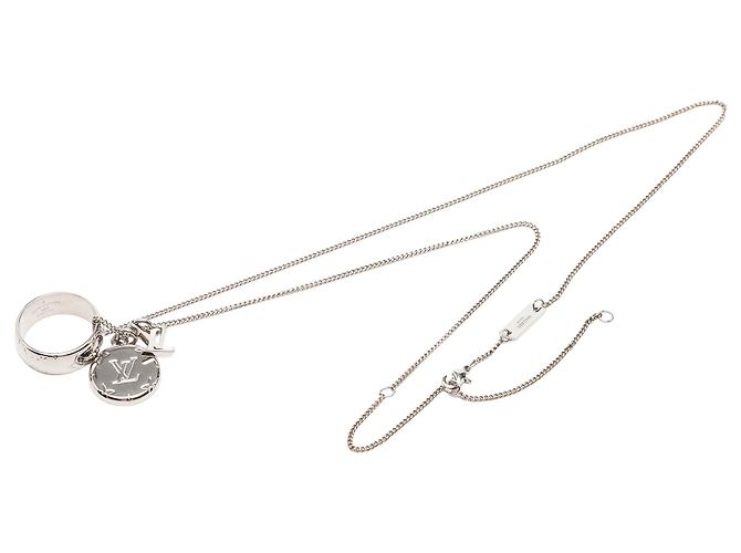 Collar de dijes Monogram de latón plateado de Louis Vuitton