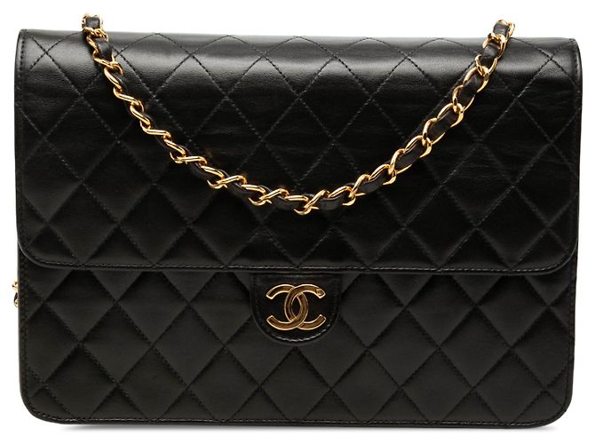 Chanel Black Medium CC Quilted Lambskin Single Flap