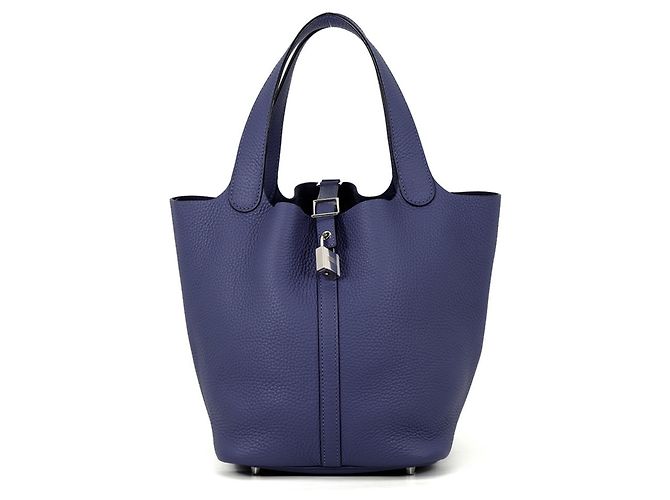 Hermès Bolsa Hermes Picotin Lock MM em Bleu Saphir