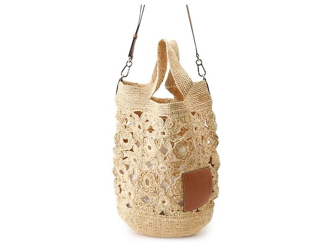 Borsa in rafia beige Loewe