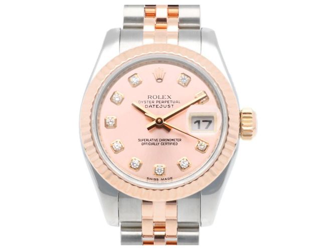 Relógio automático Rolex em ouro rosa e aço inoxidável