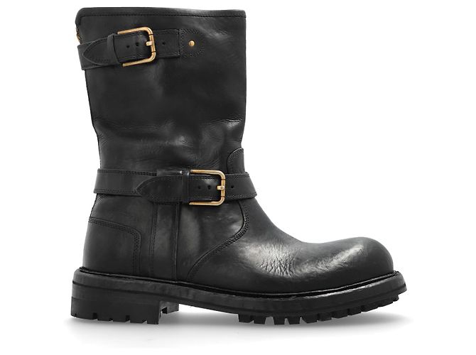 Botas Dolce & Gabbana de couro com fivelas
