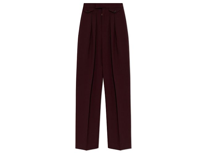 Chloé Pantalones Plisados Burdeos