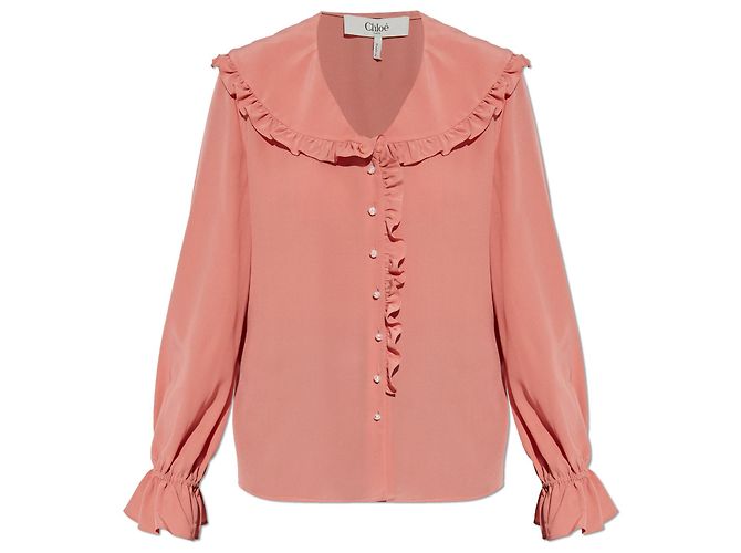 Chloé Camicia di seta con volant