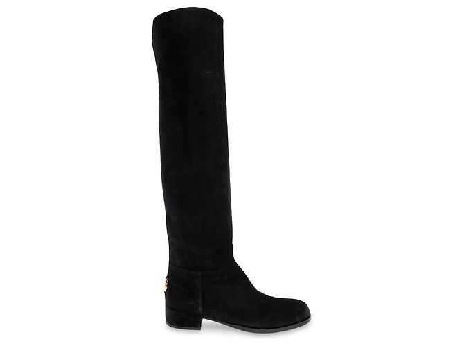 Dolce & Gabbana Black Leather Knee High Boots