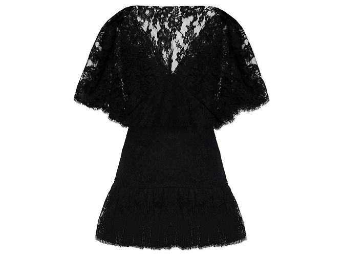 Chloé Top de renda preto de algodão