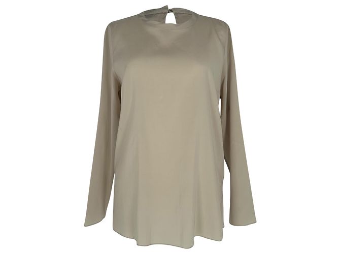 Blusa a maniche lunghe Brunello Cucinelli in seta grigia
