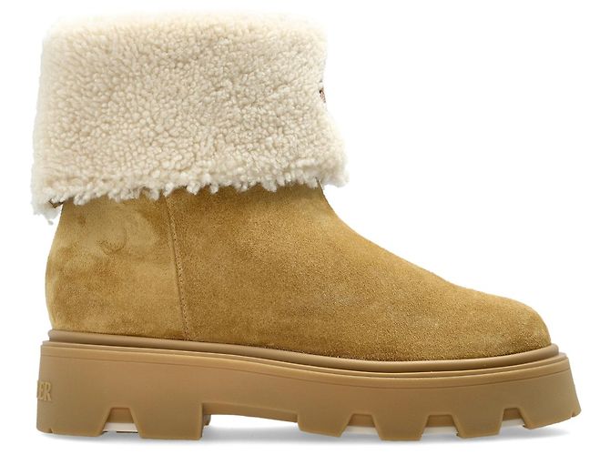 Moncler Aurea snow boots beige leather