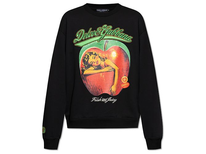 Dolce & Gabbana Logo Cotton Sweatshirt Black