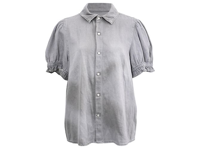 Blusa de mangas bufantes com botões Ba&Sh em algodão cinza