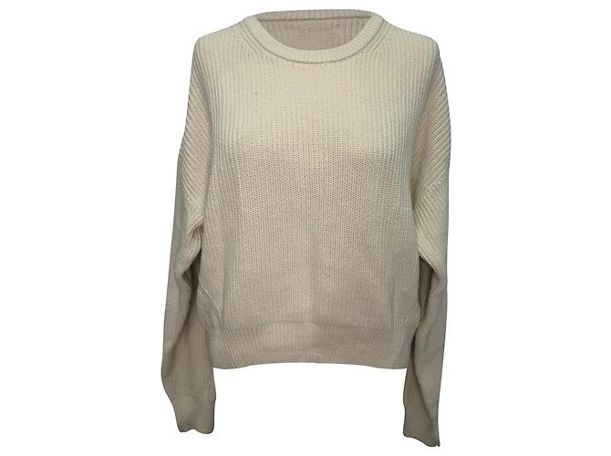 Jersey de cuello redondo Reformation en algodón marfil