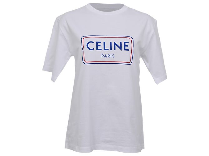 Céline Camiseta Loose de punto Celine en algodón blanco