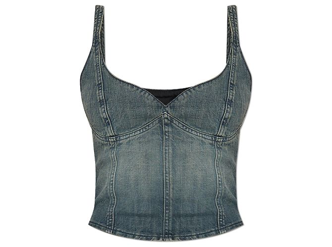Top de ganga azul cropped Balenciaga