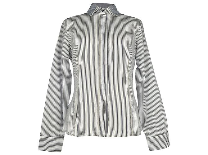 Camicia a righe Brunello Cucinelli in cotone bianco