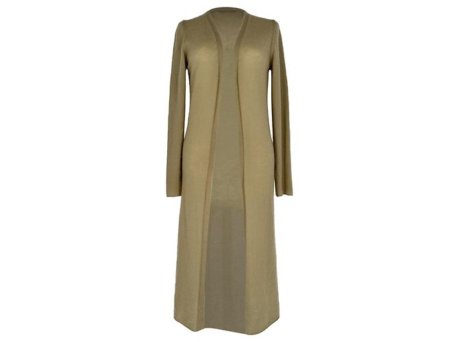 Jil Sander Strick-Cardigan, lang und offen, aus beigem Kaschmir