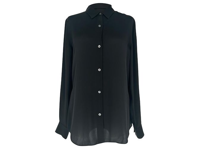 Theory Hemdbluse aus schwarzer Seide