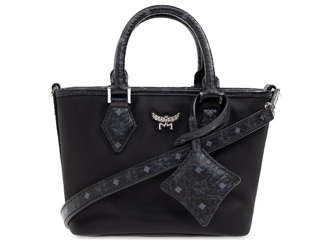 Bolsa MCM preta de algodão