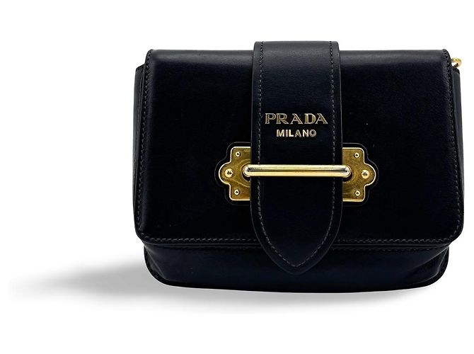 Prada Cahier em bezerro com pelos e couro Large