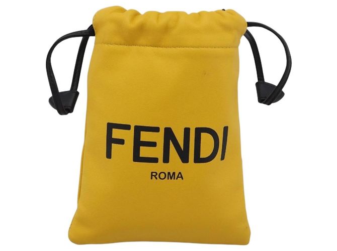 Fendi Logo Drawstring Leather