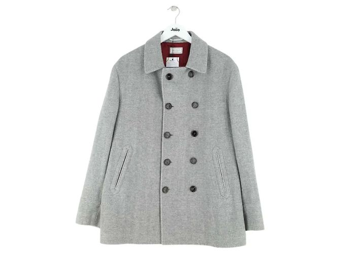Brunello Cucinelli Grey Wool Coat Men