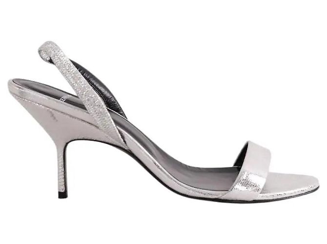 Pierre Hardy Silver Leather Heels