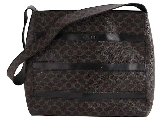 Bolsa de ombro Céline em couro marrom