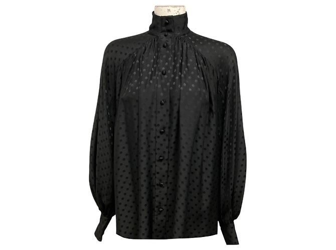 Zimmermann Black Polka Dot Patterned Silk Blouse