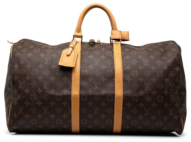 Borsa da viaggio Louis Vuitton Monogram Keepall 55 Marrone