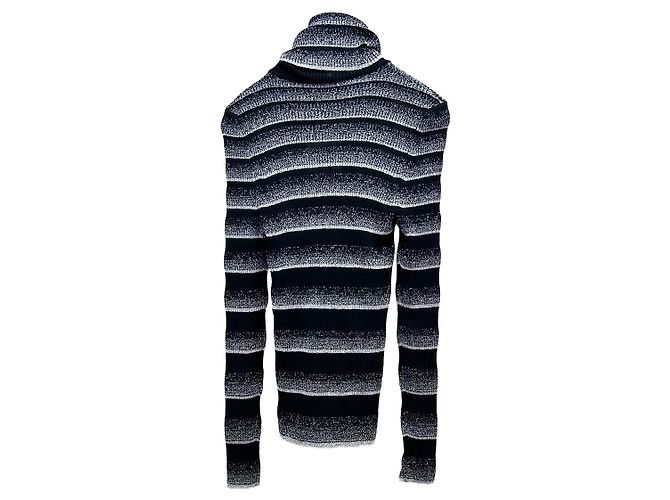Chanel 23K Gestreifter Rollkragenpullover aus Wolle
