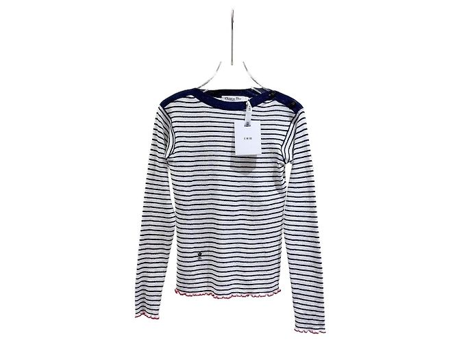 Top Dior Listrado de Algodão com Botões Lucky Star