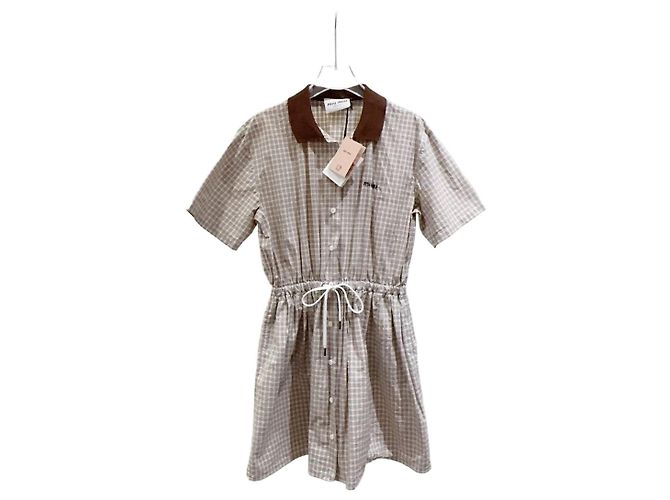 Vestido Miu Miu Xadrez de Algodão
