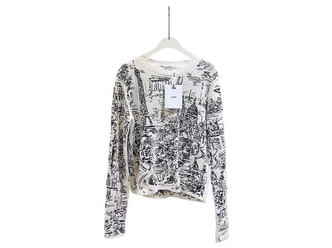 Dior Kaschmir Strickware mit gestickter Paris Karte
