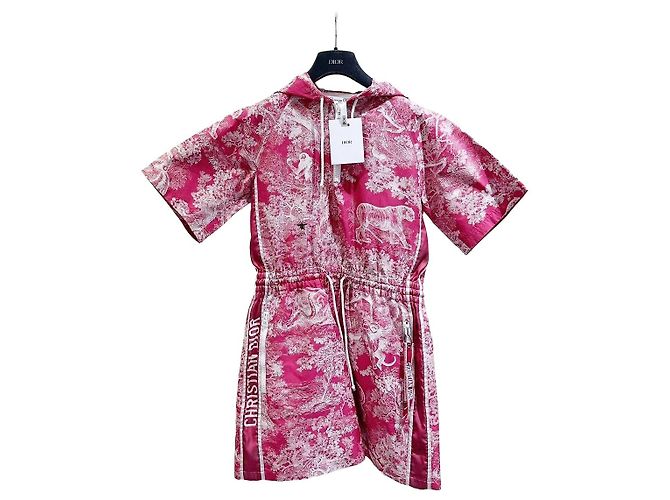 Vestido Dior de algodón rosa Toile de Jouy