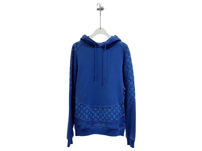 Moletom com capuz Louis Vuitton azul de algodão