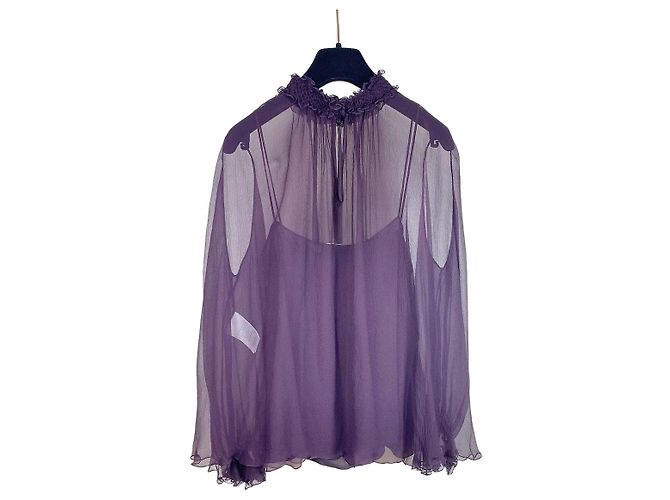 Top de seda Dior roxo