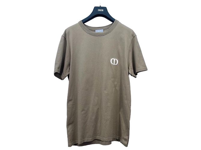 T-shirt Dior Khaki de algodão bordada M
