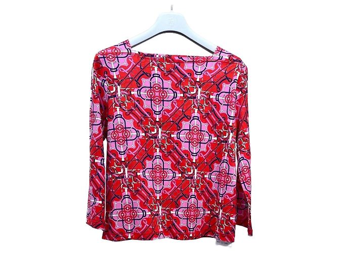 Top Hermès de seda con manga larga
